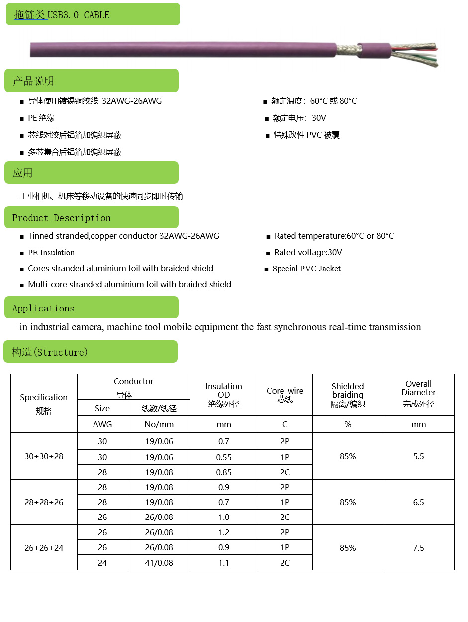 拖链线 USB3.0